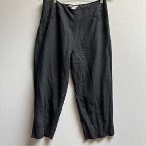 Edward silk linen beaded cropped pants Sz 12